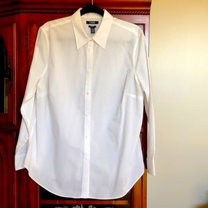 Chaps brand 1x size white long sleeve button down women’s blouse